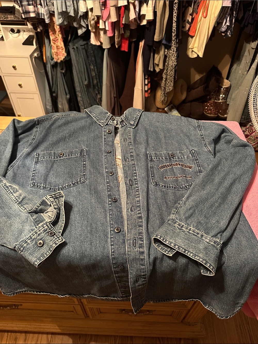 Harley-Davidson Light Blue Denim Button-Front Jacket